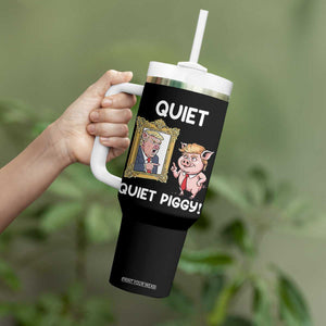 Resistance Movement Quiet Quiet Piggy Tumbler With Handle Funny Pig Political TS12 Print Your Wear