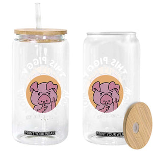 This Piggy Wont Be Quiet Glass Can Funny Political Humor Pig Meme TS12 Print Your Wear