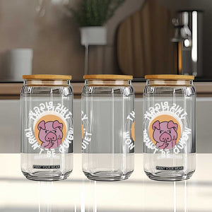 This Piggy Wont Be Quiet Glass Can Funny Political Humor Pig Meme TS12 Print Your Wear