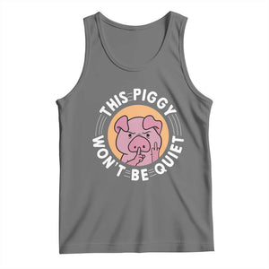 This Piggy Wont Be Quiet Tank Top Funny Political Humor Pig Meme TS12 Black Heather Print Your Wear