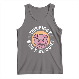 This Piggy Wont Be Quiet Tank Top Funny Political Humor Pig Meme TS12 Deep Heather Print Your Wear