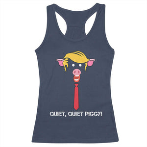 Quiet Quiet Piggy Meme Racerback Tank Top Anti Authoritarian Political Gag Gift TS12 Navy Print Your Wear
