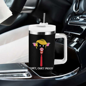 Quiet Quiet Piggy Meme Tumbler With Handle Anti Authoritarian Political Gag Gift TS12 Print Your Wear