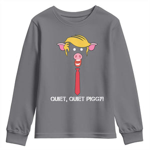 Quiet Quiet Piggy Meme Youth Sweatshirt Anti Authoritarian Political Gag Gift TS12 Charcoal Print Your Wear