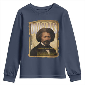 Frederick Douglass Historical Newspaper Youth Sweatshirt The Sage Of Cedar Hill TS12 Navy Print Your Wear