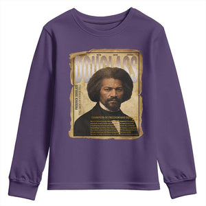 Frederick Douglass Historical Newspaper Youth Sweatshirt The Sage Of Cedar Hill TS12 Purple Print Your Wear