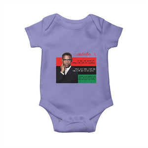 Motivational Malcolm X Quote Baby Onesie Black History Month Gift TS12 Violet Print Your Wear