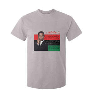 Motivational Malcolm X Quote T Shirt For Kid Black History Month Gift TS12 Ice Gray Print Your Wear