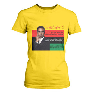 Motivational Malcolm X Quote T Shirt For Women Black History Month Gift TS12 Daisy Print Your Wear