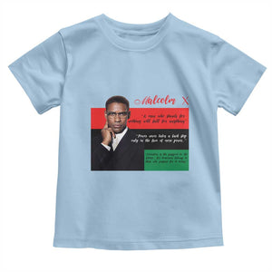 Motivational Malcolm X Quote Toddler T Shirt Black History Month Gift TS12 Light Blue Print Your Wear