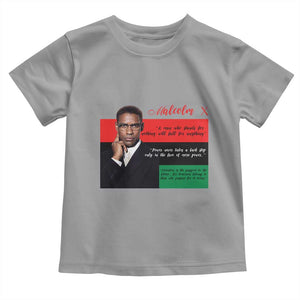 Motivational Malcolm X Quote Toddler T Shirt Black History Month Gift TS12 Sport Gray Print Your Wear