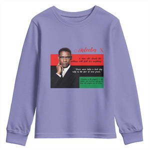 Motivational Malcolm X Quote Youth Sweatshirt Black History Month Gift TS12 Violet Print Your Wear