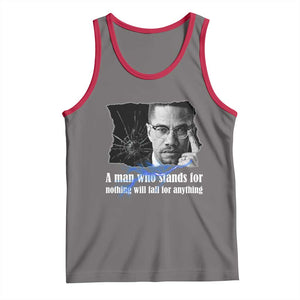 Malcolm X Quote Tank Top A Man Who Stands For Nothing Will Fall TS12 Deep Heather Red Print Your Wear