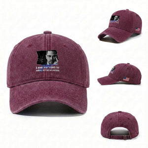 Malcolm X Quote Washed Cotton Baseball Cap A Man Who Stands For Nothing Will Fall TS12 Washed Cap Universal Fit Burgundy Print Your Wear