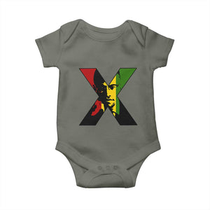 Malcolm X Baby Onesie African American Heritage Gift TS12 Military Green Print Your Wear