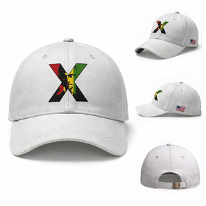 Malcolm X Baseball Cap African American Heritage Gift TS12 Baseball Cap Universal Fit White Print Your Wear