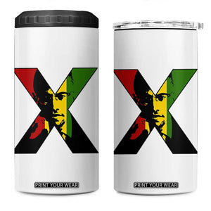 Malcolm X 4 in 1 Can Cooler Tumbler African American Heritage Gift TS12 One Size: 16 oz White Print Your Wear
