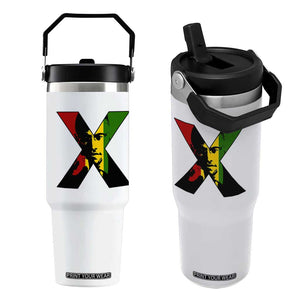 Malcolm X Flip Straw Tumbler African American Heritage Gift TS12 One Size: 30 oz White Print Your Wear