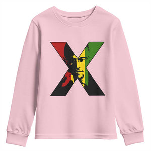 Malcolm X Youth Sweatshirt African American Heritage Gift TS12 Light Pink Print Your Wear