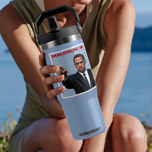 Malcolm X Legend Flip Straw Tumbler African American Activist Legacy TS12 One Size: 30 oz Light Blue Print Your Wear