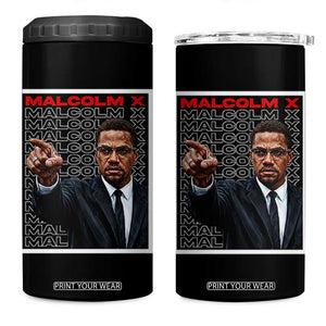Malcolm X Legend 4 in 1 Can Cooler Tumbler African American Activist Legacy TS12 One Size: 16 oz Black Print Your Wear