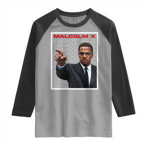 Malcolm X Legend Raglan Shirt African American Activist Legacy TS12 Sport Gray Black Print Your Wear