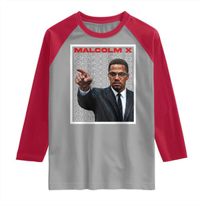 Malcolm X Legend Raglan Shirt African American Activist Legacy TS12 Sport Gray Red Print Your Wear