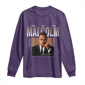 Black History Hero Malcolm X Long Sleeve Shirt Stumbling Is Not Falling TS12 Purple Print Your Wear