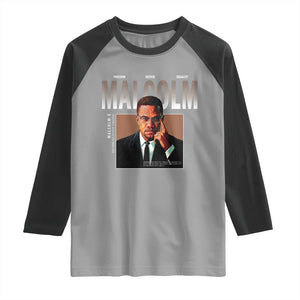 Black History Hero Malcolm X Raglan Shirt Stumbling Is Not Falling TS12 Sport Gray Black Print Your Wear