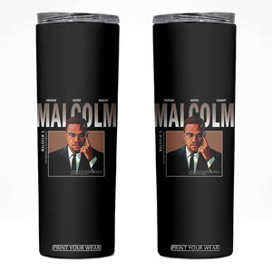 Black History Hero Malcolm X Skinny Tumbler Stumbling Is Not Falling TS12 Black Print Your Wear