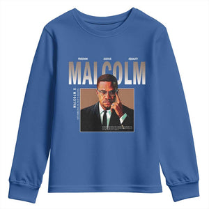 Black History Hero Malcolm X Youth Sweatshirt Stumbling Is Not Falling TS12 Royal Blue Print Your Wear
