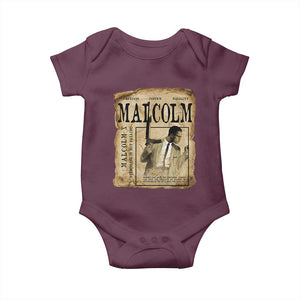 Malcolm X Historical Newspaper Baby Onesie Stumbling Is Not Falling Black History TS12 Maroon Print Your Wear