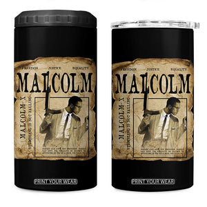 Malcolm X Historical Newspaper 4 in 1 Can Cooler Tumbler Stumbling Is Not Falling Black History TS12 One Size: 16 oz Black Print Your Wear
