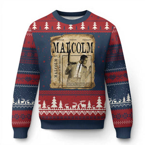 Malcolm X Historical Newspaper Ugly Christmas Sweater Stumbling Is Not Falling Black History TS12 Navy Red Print Your Wear