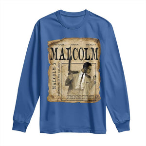 Malcolm X Historical Newspaper Long Sleeve Shirt Stumbling Is Not Falling Black History TS12 Royal Blue Print Your Wear