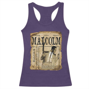 Malcolm X Historical Newspaper Racerback Tank Top Stumbling Is Not Falling Black History TS12 Purple Print Your Wear