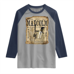 Malcolm X Historical Newspaper Raglan Shirt Stumbling Is Not Falling Black History TS12 Sport Gray Navy Print Your Wear