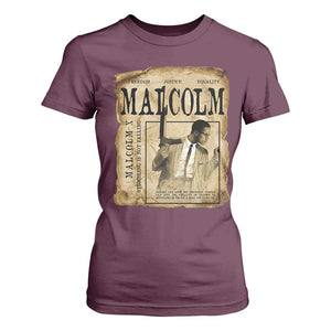Malcolm X Historical Newspaper T Shirt For Women Stumbling Is Not Falling Black History TS12 Maroon Print Your Wear