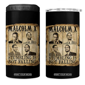Malcolm X 4 in 1 Can Cooler Tumbler Stumbling Is Not Falling Historical Poster TS12 One Size: 16 oz Black Print Your Wear