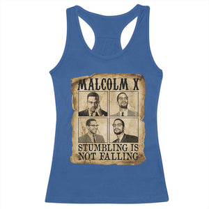 Malcolm X Racerback Tank Top Stumbling Is Not Falling Historical Poster TS12 Royal Blue Print Your Wear