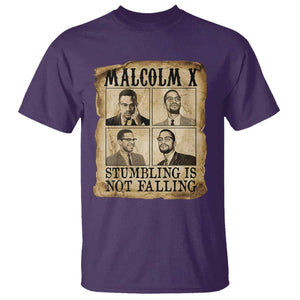 Malcolm X T Shirt Stumbling Is Not Falling Historical Poster TS12 Purple Print Your Wear