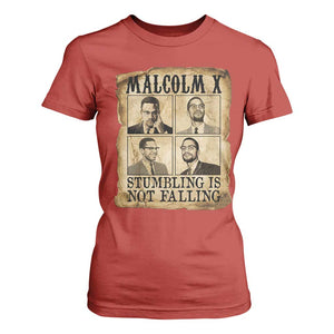 Malcolm X T Shirt For Women Stumbling Is Not Falling Historical Poster TS12 Red Print Your Wear