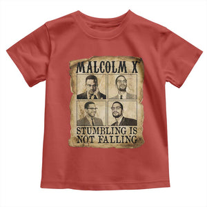 Malcolm X Toddler T Shirt Stumbling Is Not Falling Historical Poster TS12 Red Print Your Wear