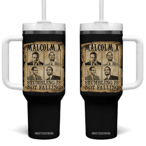Malcolm X Tumbler With Handle Stumbling Is Not Falling Historical Poster TS12 One Size: 40 oz Black Print Your Wear