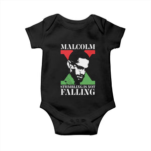 Malcolm X Baby Onesie Stumbling Is Not Falling Black History Leader TS12 Black Print Your Wear