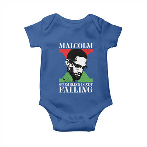 Malcolm X Baby Onesie Stumbling Is Not Falling Black History Leader TS12 Royal Blue Print Your Wear
