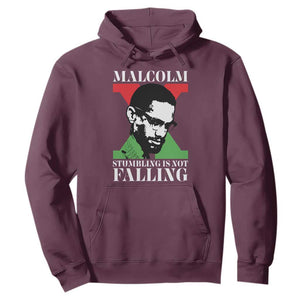 Malcolm X Hoodie Stumbling Is Not Falling Black History Leader TS12 Maroon Print Your Wear