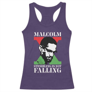 Malcolm X Racerback Tank Top Stumbling Is Not Falling Black History Leader TS12 Purple Print Your Wear