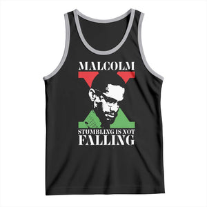 Malcolm X Tank Top Stumbling Is Not Falling Black History Leader TS12 Black Athletic Heather Print Your Wear