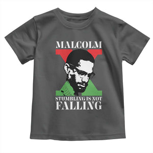 Malcolm X Toddler T Shirt Stumbling Is Not Falling Black History Leader TS12 Dark Heather Print Your Wear
